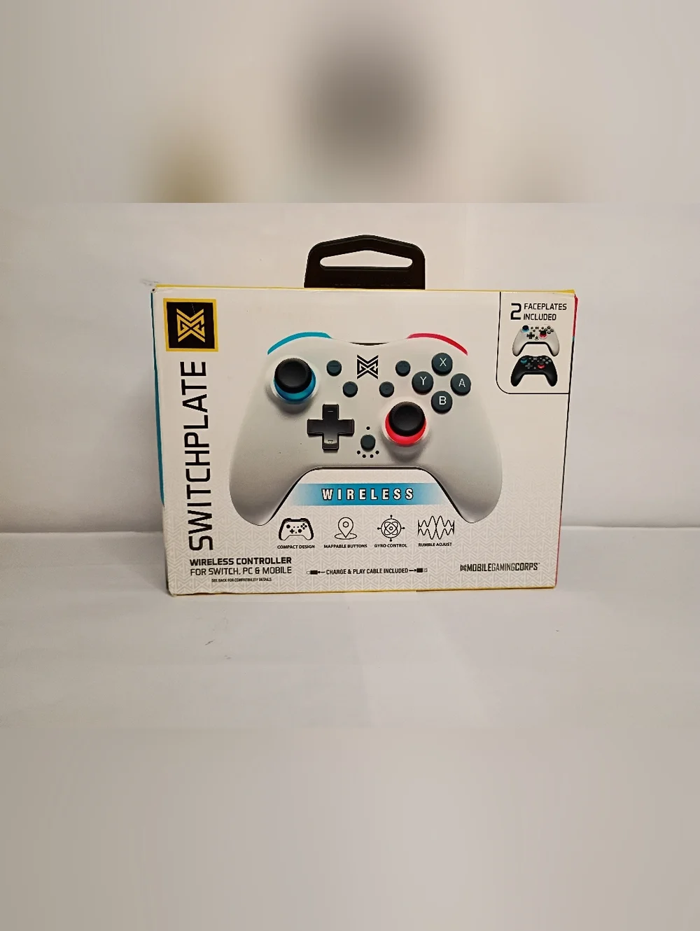 Wireless Gaming Controller - White with Blue & Red Accents